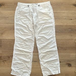 Converse linen cotton white pants with pockets and drawstring